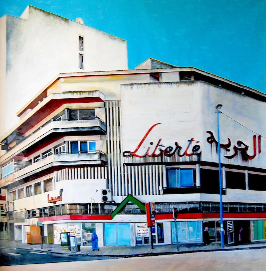 Cheikh NDiaye, 'Cinéma Liberté (Casablanca),' 2015, Oil on canvas, 200 x 216 cm, Courtesy of Galerie Cécile Fakhoury