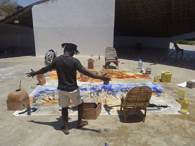 Patrick Joel Tatcheda Yonkeu, visiting artist at Thread. Tambacounda, Senegal 