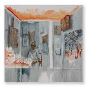 Johanna Mirabel Living Room n° 28, 2022 Oil on Linen 210 x 224 cm (82.6 x 88.2 inches)